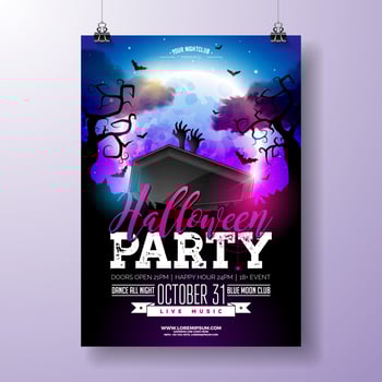 Halloween Party flyer vector illustration