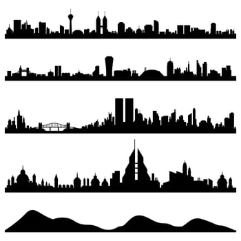 City Skyline Cityscape Vector.  vector
