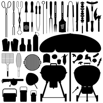 Barbecue Silhouette Vector Set  
