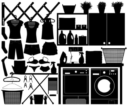Laundry Design Set .  vector