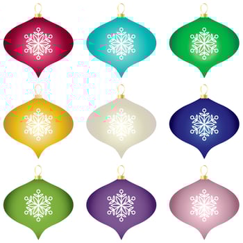 gradient Christmas tree ornaments vector clipart	
