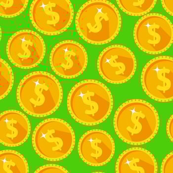 Seamless texture with golden coins vector