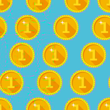 Seamless texture with golden coins vector