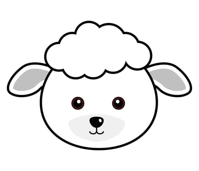 Cute Sheep Vector.  vector