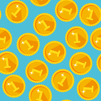 Seamless texture with golden coins vector