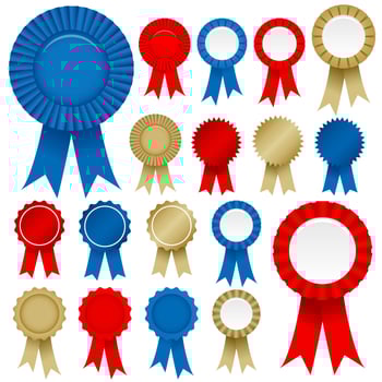 Rosette Ribbon Set Vector.  vector