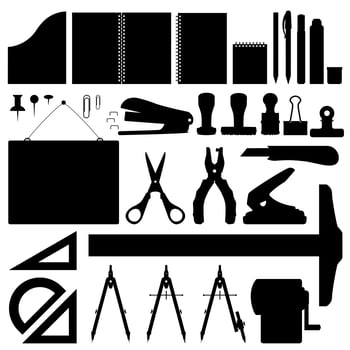 Office Stationery Set Vector.  vector
