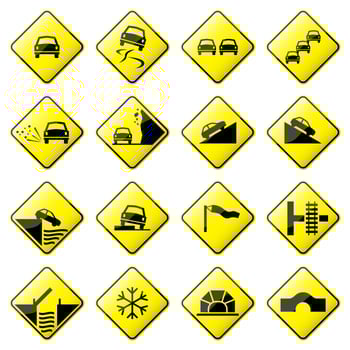 Road Sign Glossy Vector.  vector