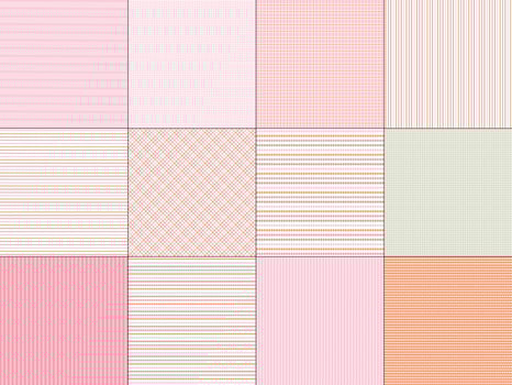 Pink and Orange Plaids  Stripes vector