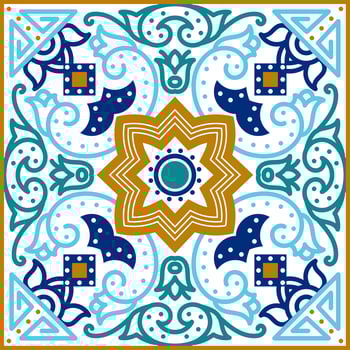 Talavera tile. Vibrant Mexican seamless pattern,  vector