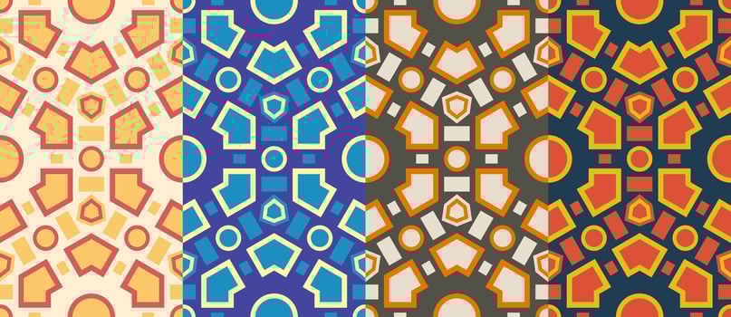Retro geometric hexagon seamless pattern vector