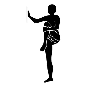 Stretching Exercise Icon to stretch gluteal and  biceps femoris specific. vector