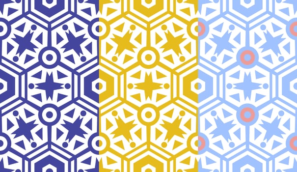Retro geometric hexagon seamless pattern vector