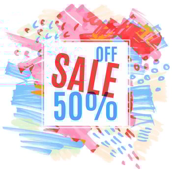 Sale poster with percent discount vector