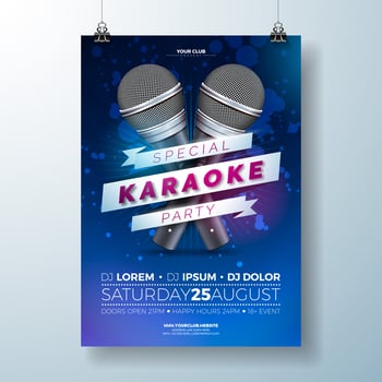Flyer illustration with a Karaoke Party theme vector