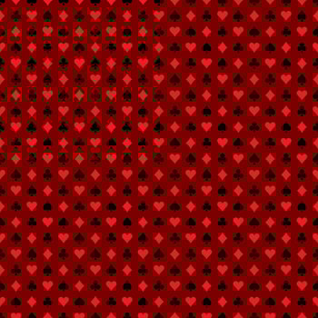 Vector seamless casino pattern illustration with playing card symbols