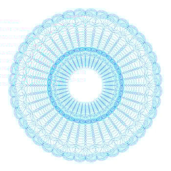 Guilloche pattern rosette for  play money or other security papers     vector
