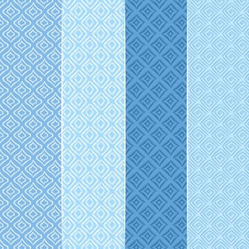 Vector Blue Seamless Patterns