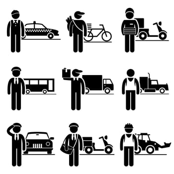 Driver Delivery Jobs Occupations Careers. vector