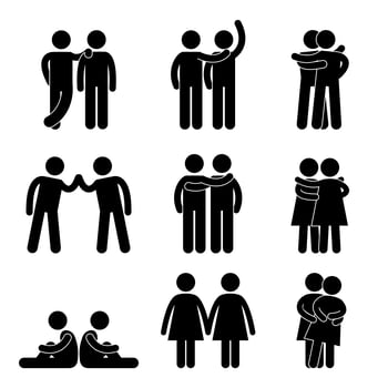 Gay Lesbian Heterosexual Icon Concept Pictogram Symbol. vector