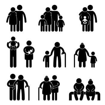 Happy Family Icon Sign Symbol. vector
