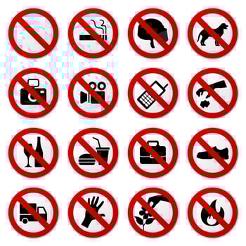 Prohibited No Stop Sign. vector