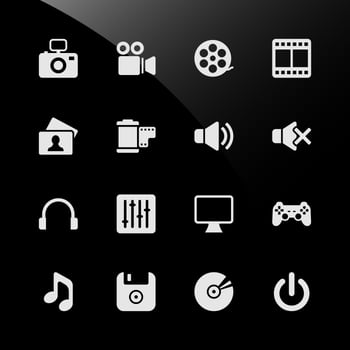 Multimedia Web Icons. vector