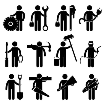 Construction Worker Job Icon Pictogram Sign Symbol. vector