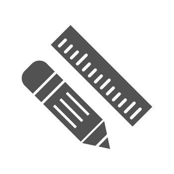 Vector Pencil  Ruler Icon