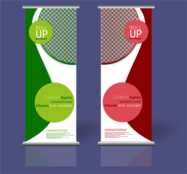 roll up banner design vector