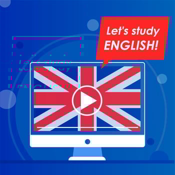 Web site on studying English online vector
