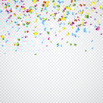 Colorful Vector Confetti Illustration on Transparent Background.