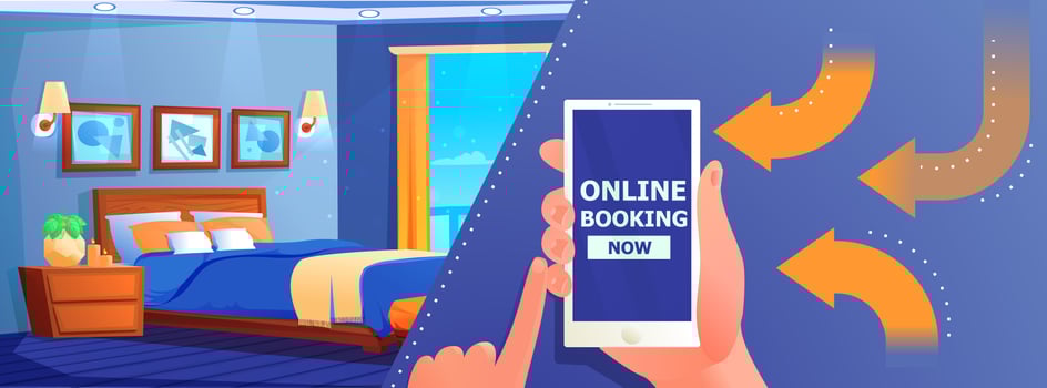 Hotel online booking banner vector