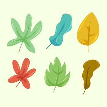 green leaves clipart set vector