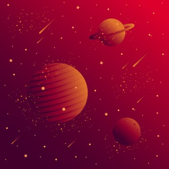 Red Galaxy Background Vector 