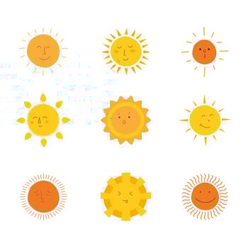 Sun Clipart Set Vector Collection