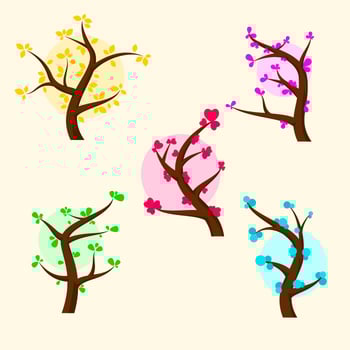 tree clipart set vector