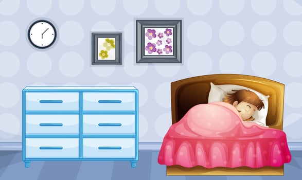 A girl sleeping vector
