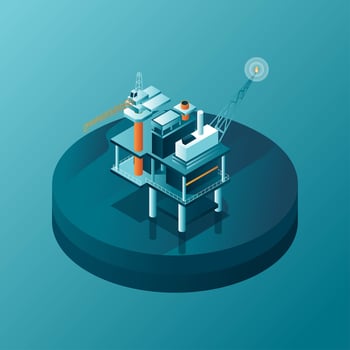 Isometric Rig Oil Industrial Building Set vector