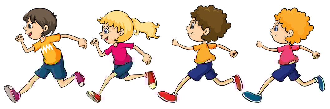 Boys and Girl Running vector