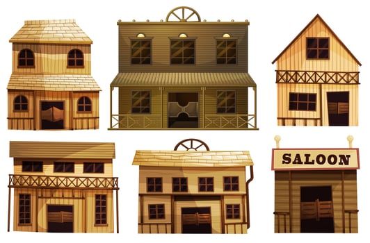 Saloon bars in the West vector