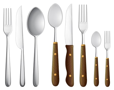 a spoon set vector