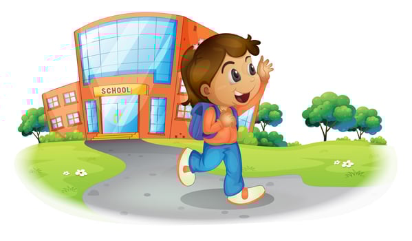 A girl going home from school vector