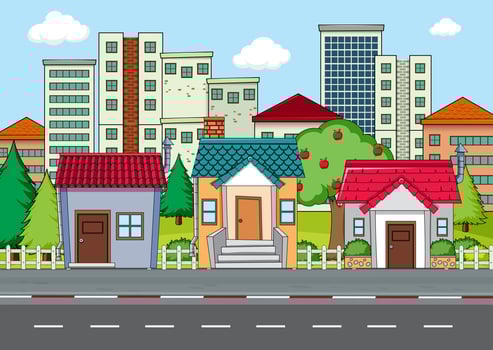 A modern city landscape vector