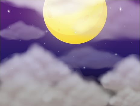 Background scene with fullmoon at night vector