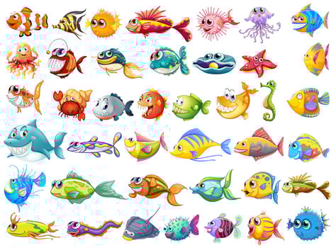 Fish collection vector