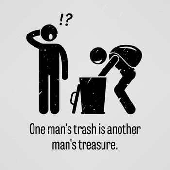 One Man Trash is Another Man Treasure. vector