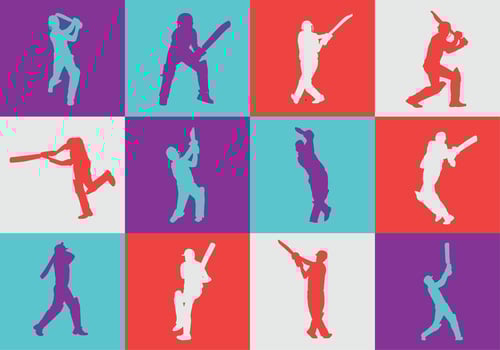 Cricket Player Silhouette Vector Pack