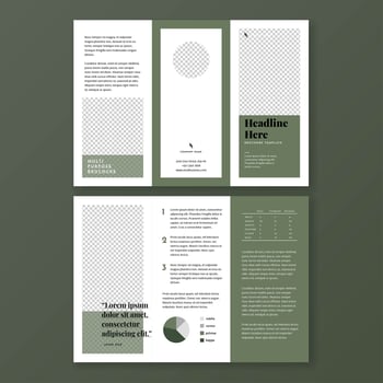 Minimalist Olive Green Brochure Template vector