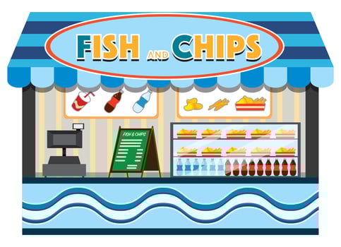 Fish and chips shop vector